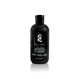 Billy Jealousy front bottle shot showing Monsoon Mist shampoo and refreshing benefit