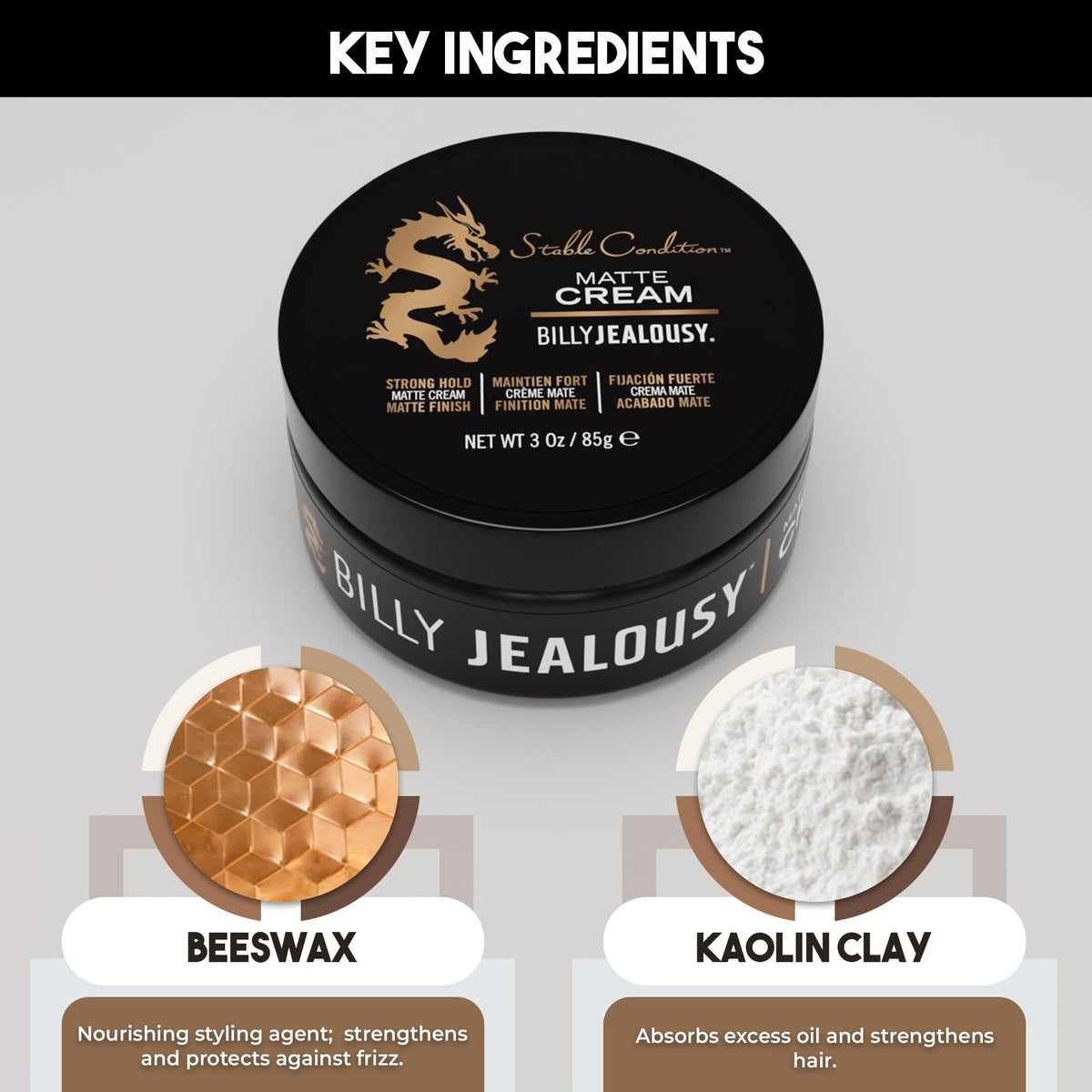 Billy Jealousy open jar showing smooth matte cream texture and control