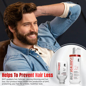 Billy Jealousy pouring into hand showing smooth application and scalp refresh
