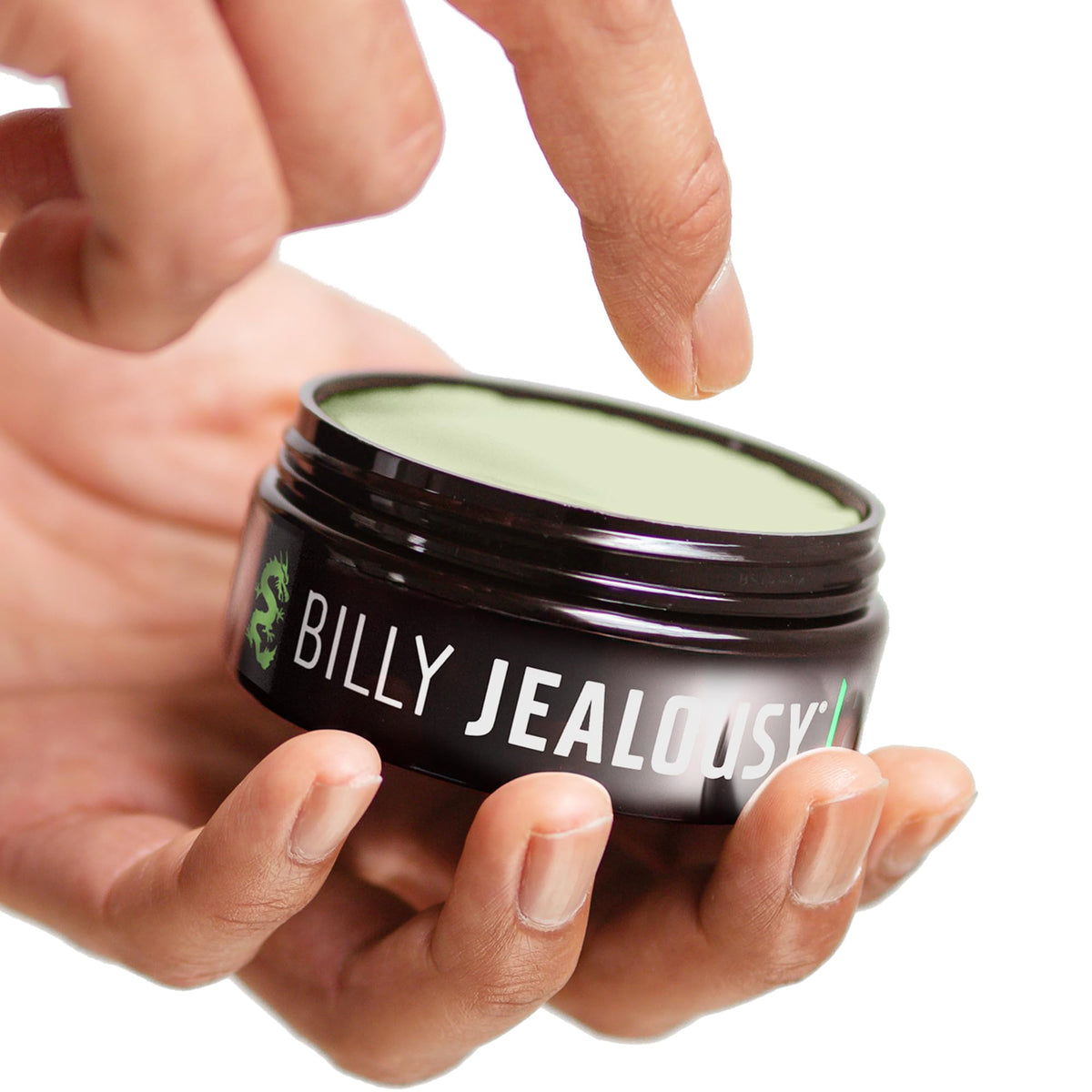 Billy Jealousy Ruckus in palm demonstrating easy application and control