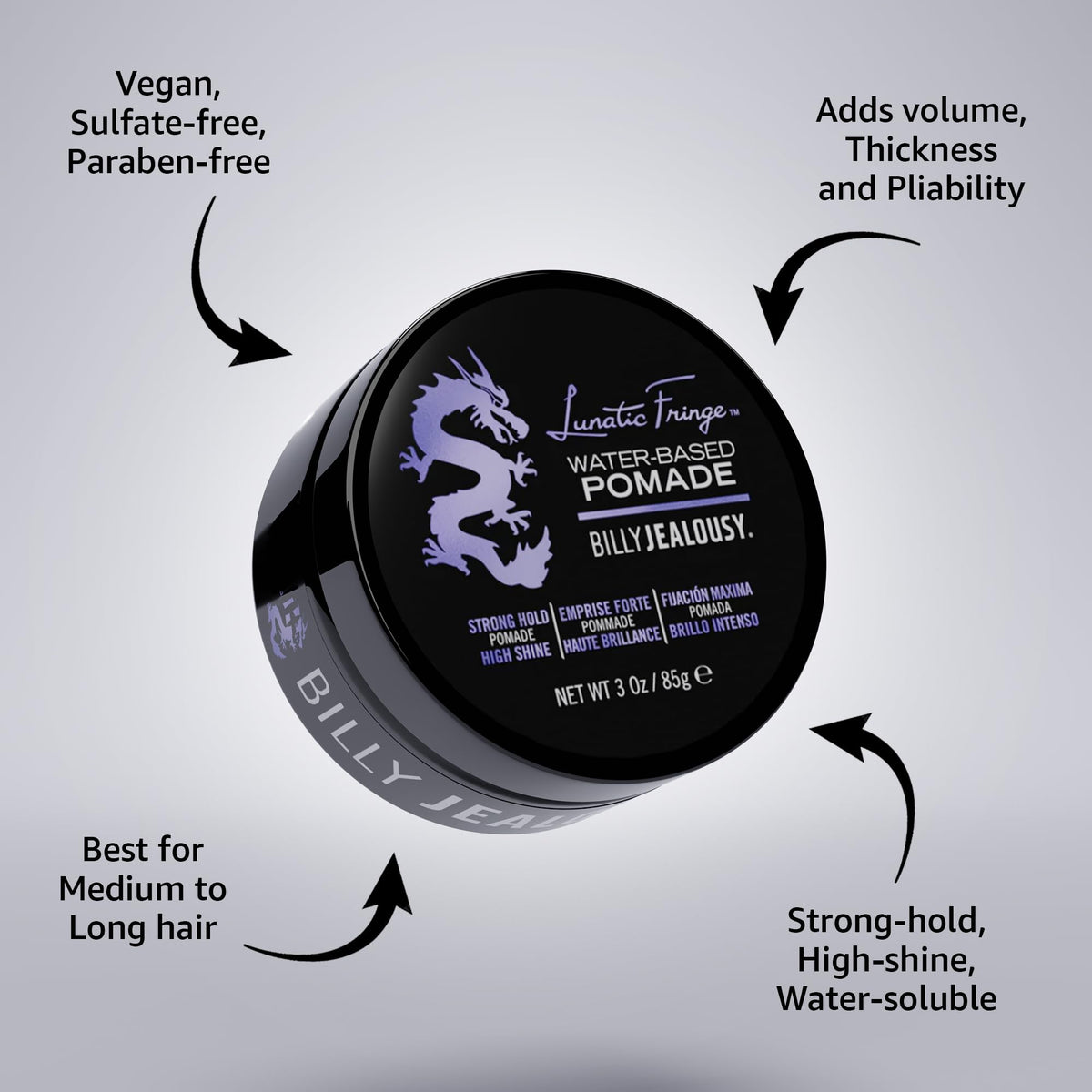 Billy Jealousy styled pompadour demo showing strong hold and polished shine