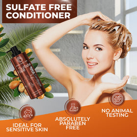 BINGO HAIR CARE applying conditioner in shower to detangle and smooth hair