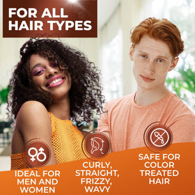 BINGO HAIR CARE bottle held in hand to show actual product size