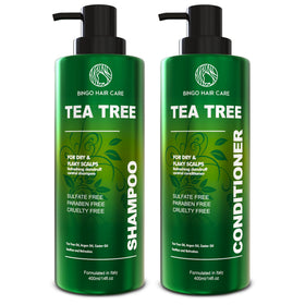 BINGO HAIR CARE front packaging of shampoo and conditioner showing set benefits