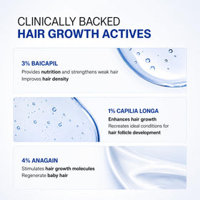 Bio Mystery before and after hair back view illustrating fuller-looking results