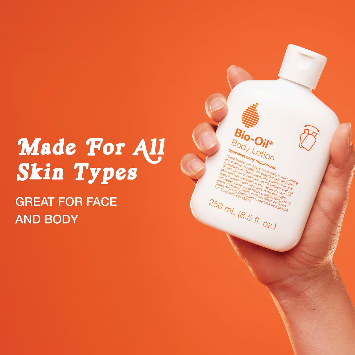 Bio-Oil being applied to leg indicating fast absorption and long-lasting hydration