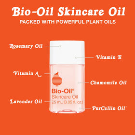 Bio-Oil applied to skin over stretch mark area to soften appearance
