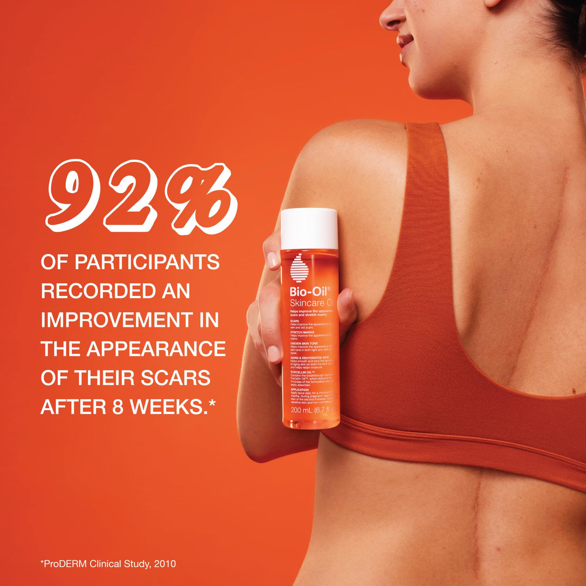 Bio-Oil body lotion being dispensed highlighting lightweight moisture