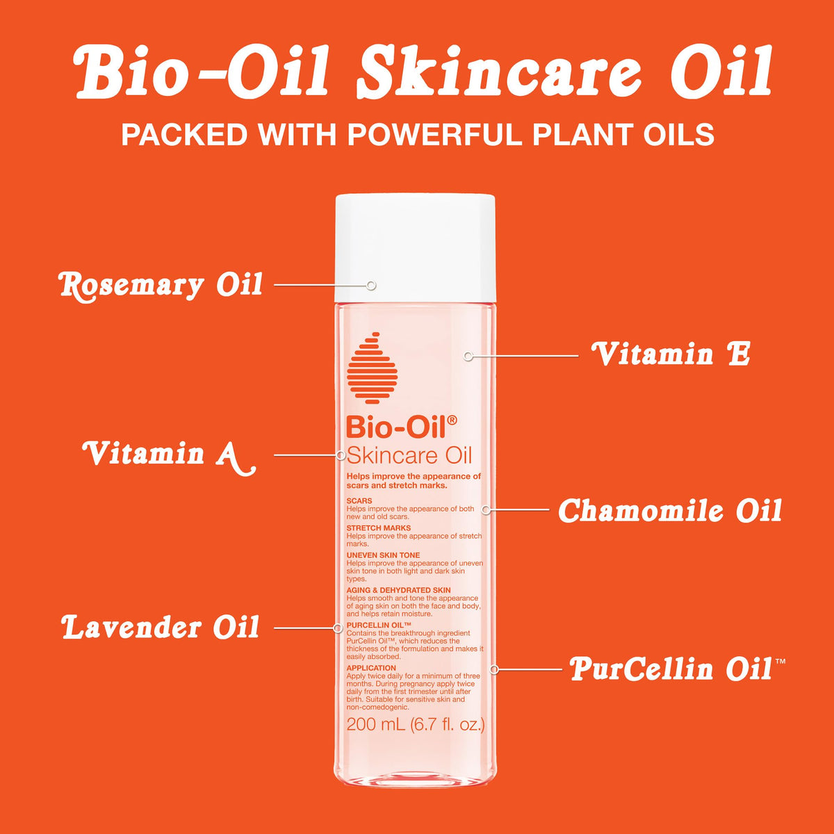 Bio-Oil smoothed onto hair ends to reduce frizz and add shine