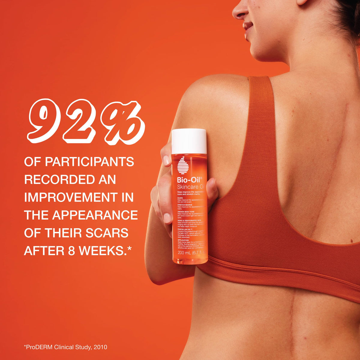 Bio-Oil texture drop close-up showing lightweight oil absorbed quickly for hydration