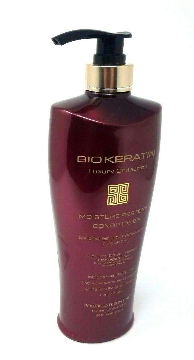 Bio PureOils conditioner front packaging showing large bottle and nourishing formula benefits