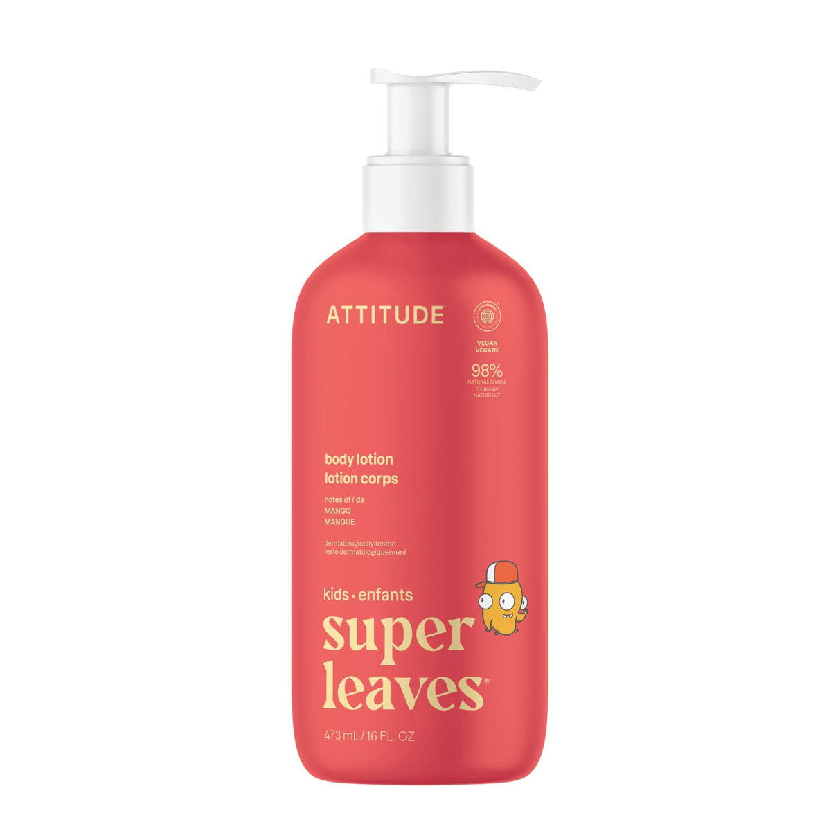 BIO SPECTRA ATTITUDE front packaging showing mango kids lotion and benefits