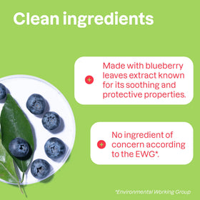 BIO SPECTRA ATTITUDE blueberry leaf ingredient close-up highlighting soothing properties
