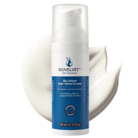 Bio Velvet front pump bottle showing packaging and easy dispensing benefit