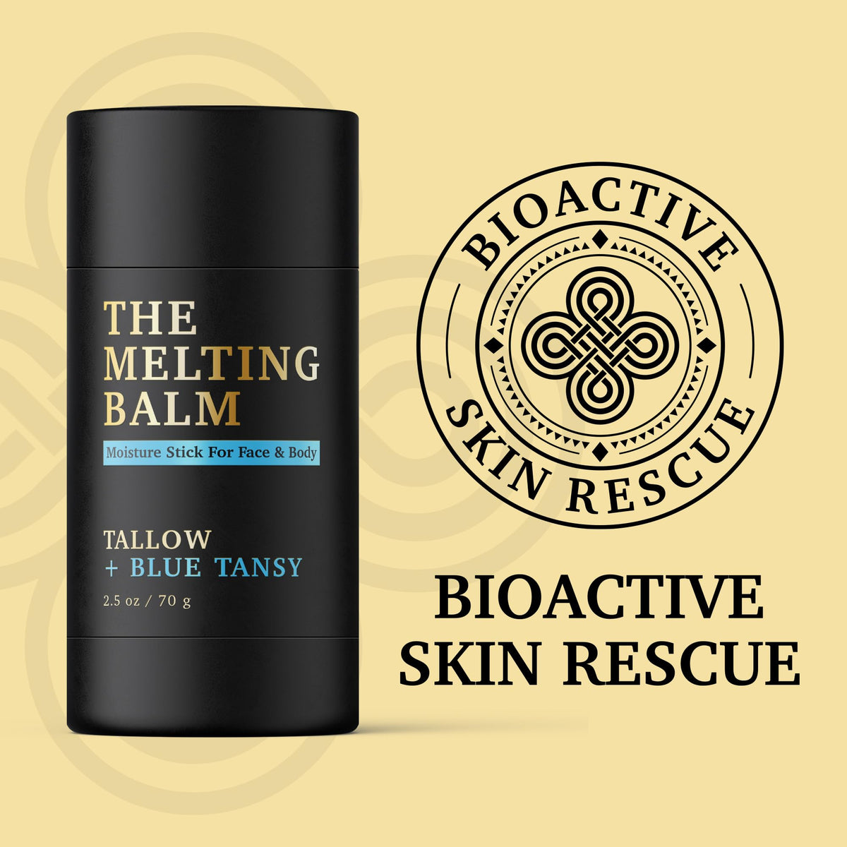 Bioactive Skin Rescue balm applied to elbow showing deep conditioning effect