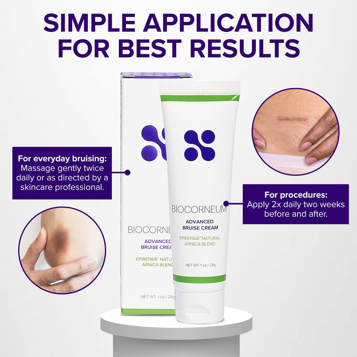 BIOCORNEUM packaging label close-up highlighting professional-grade formula benefit