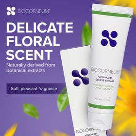 BIOCORNEUM shown in hand to illustrate travel-friendly 1 oz convenience benefit