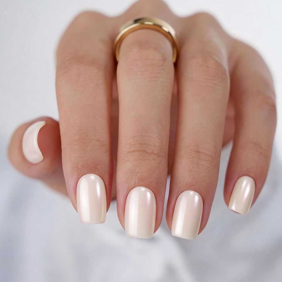Bioday front packaging showing 30-piece kit and polished pearl white nails for easy styling