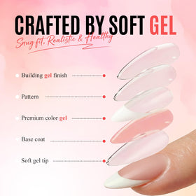 Bioday nails displayed on hand for size comparison to help choose the right fit