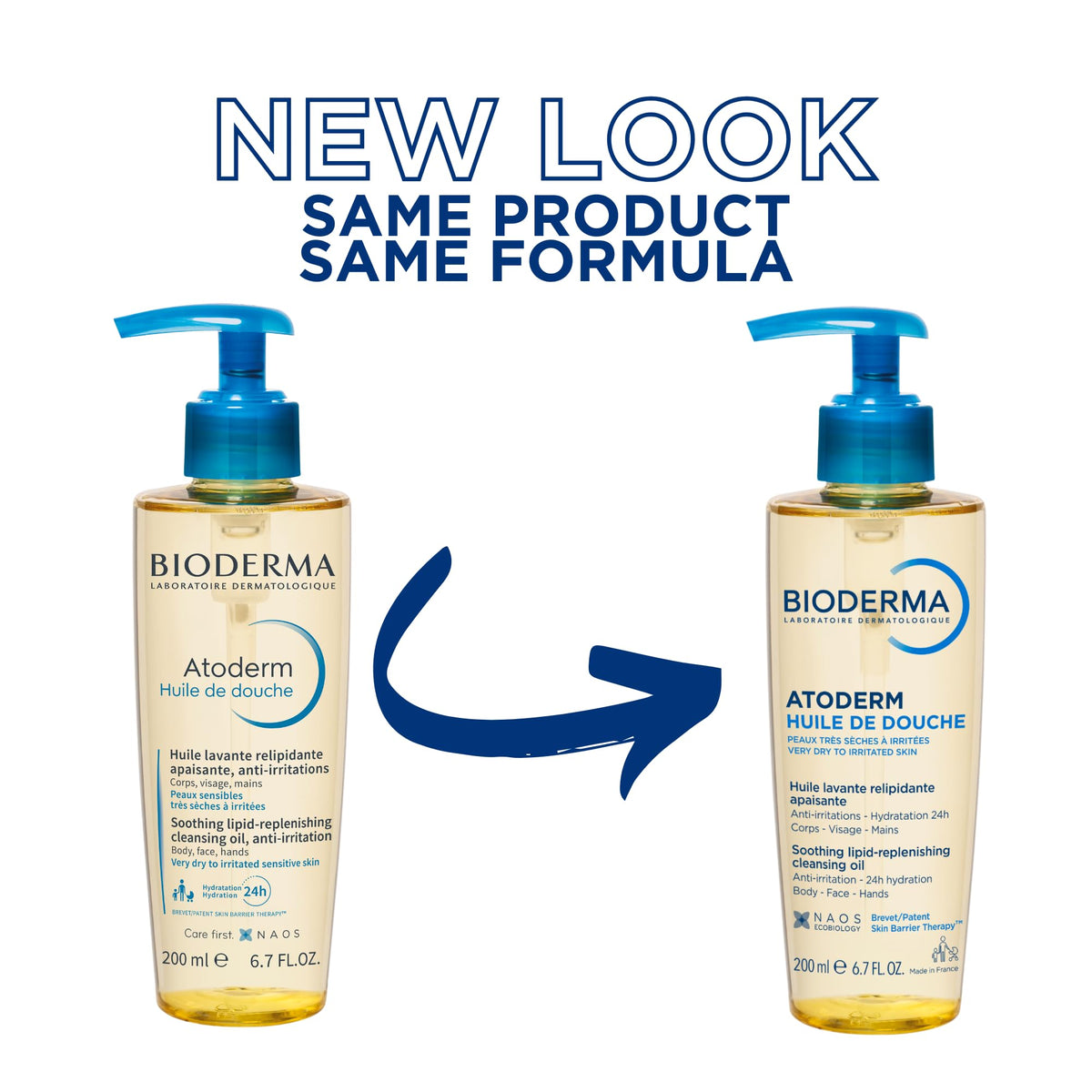 Bioderma Atoderm bottle in bathroom setting, demonstrates daily shower and face use