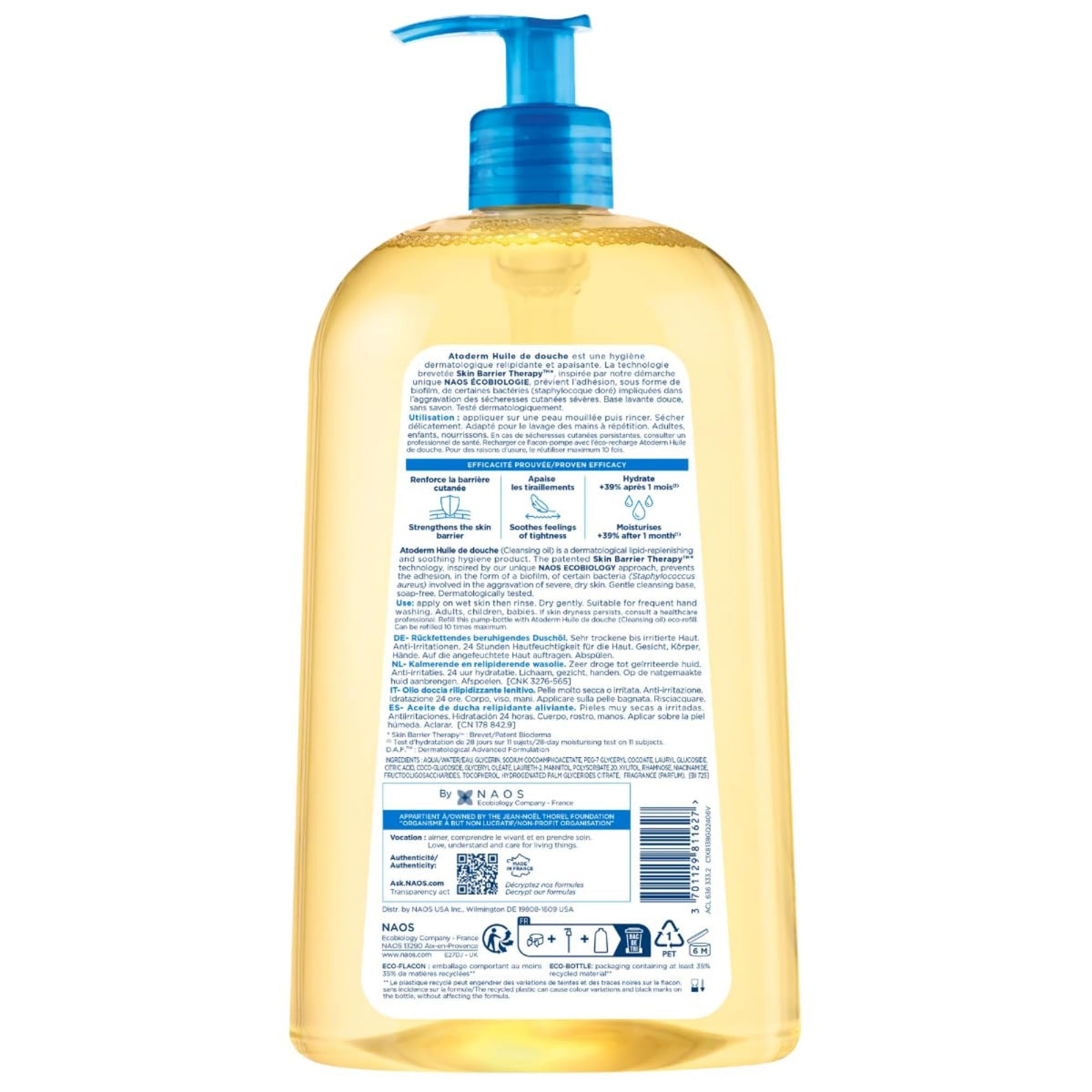 Bioderma Atoderm lockable pump detail, prevents spills and waste