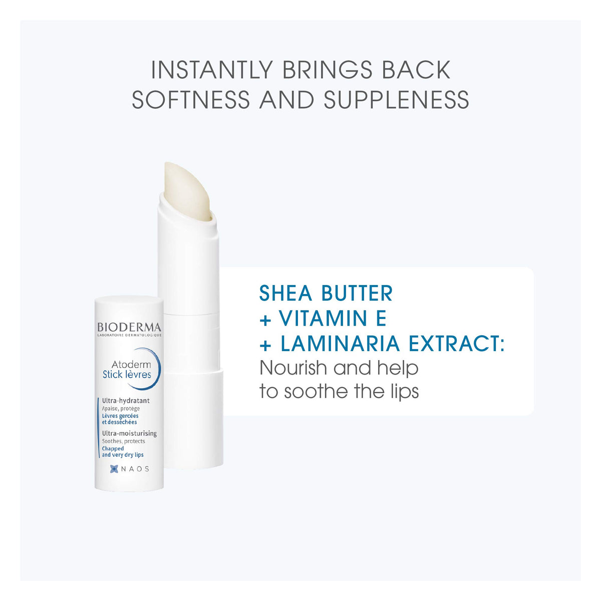 Bioderma Atoderm stick open revealing balm tip for precise application