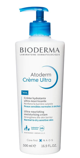 Cream texture swipe from Bioderma Atoderm Ultra Cream showing rich spreadability