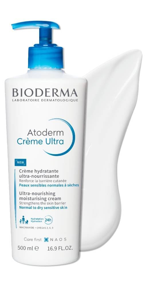 Close-up of Bioderma Atoderm Ultra Cream tube label highlighting product details