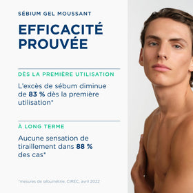 Hand holding Bioderma Sébium pump to show scale and easy home-use benefit