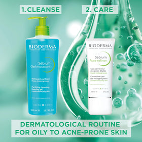Bioderma label close-up highlighting ingredient panel and non-comedogenic benefit