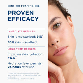 Bioderma Sensibio bottle beside a common object to show 16.9 fl oz size