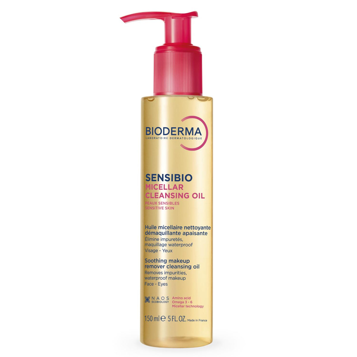 Bioderma Sensibio bottle front view showing clean packaging and benefit