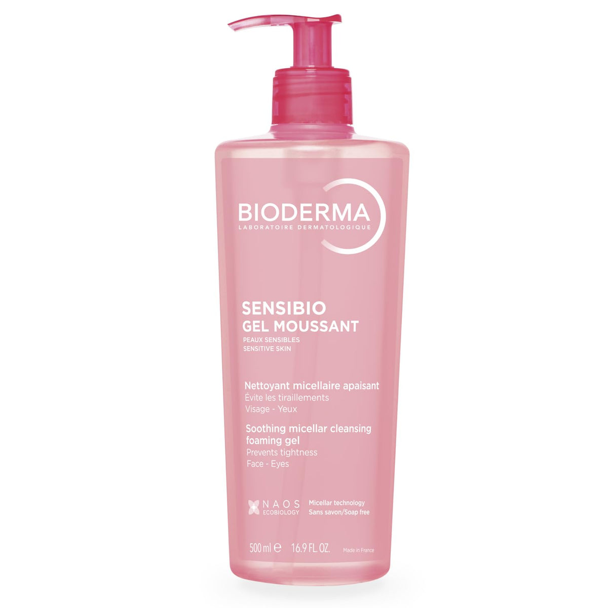 Bioderma Sensibio front packaging showing bottle and product name for clear identification