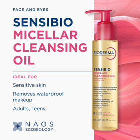 Bioderma Sensibio oil texture close-up highlighting nourishing finish