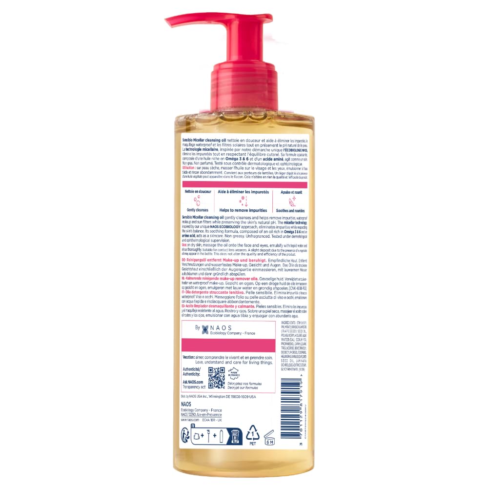 Bioderma oil texture on hand showing nourishing oils and smooth glide benefit