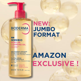 Bioderma pump dispense closeup demonstrating easy application and precise dosing