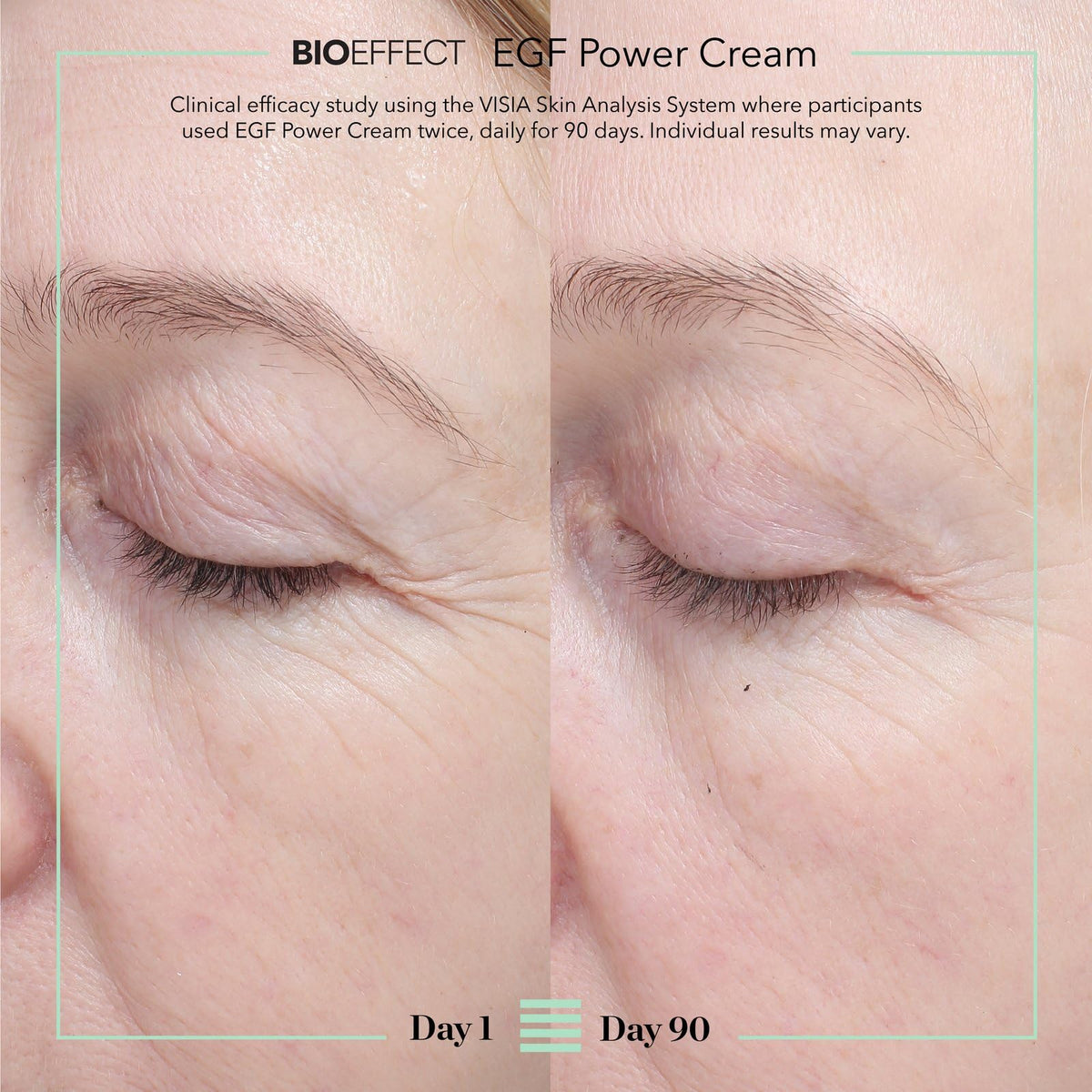 Bioeffect applying cream to face and neck demonstrating firming routine