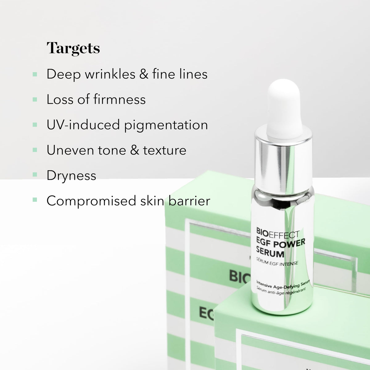 Bioeffect ingredient label showing growth factors and minimal formula benefit