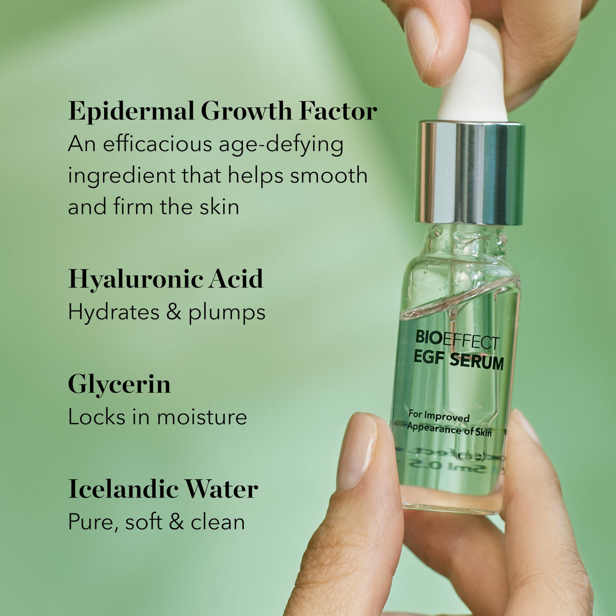 BIOEFFECT bottle label close-up showing ingredient clarity and minimal formula benefit
