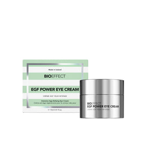 Bioeffect front packaging showing compact 15 mL jar and product name, highlighting potency
