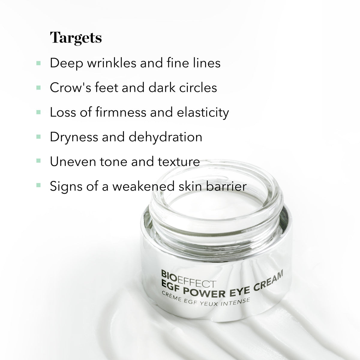 Bioeffect open jar close-up showing creamy texture and rich consistency for hydration