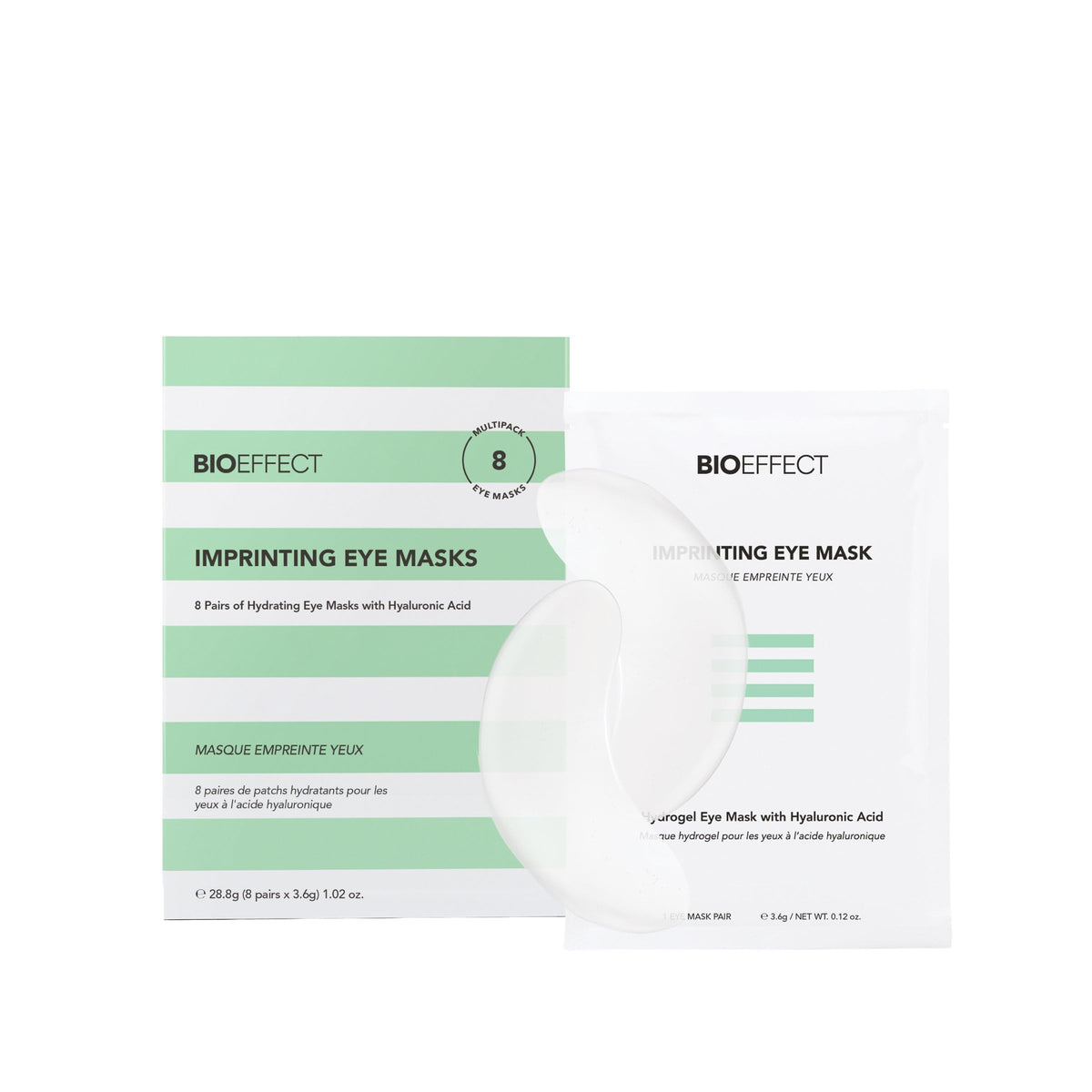 Bioeffect front packaging showing eight pairs and benefits