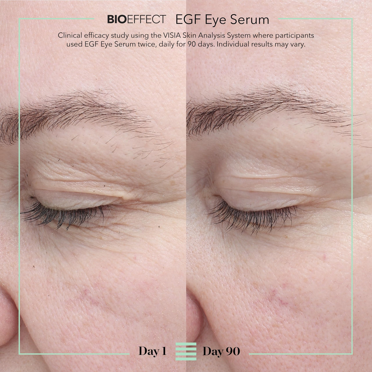 Bioeffect gel texture smear showing lightweight, non-greasy hydration and quick absorption