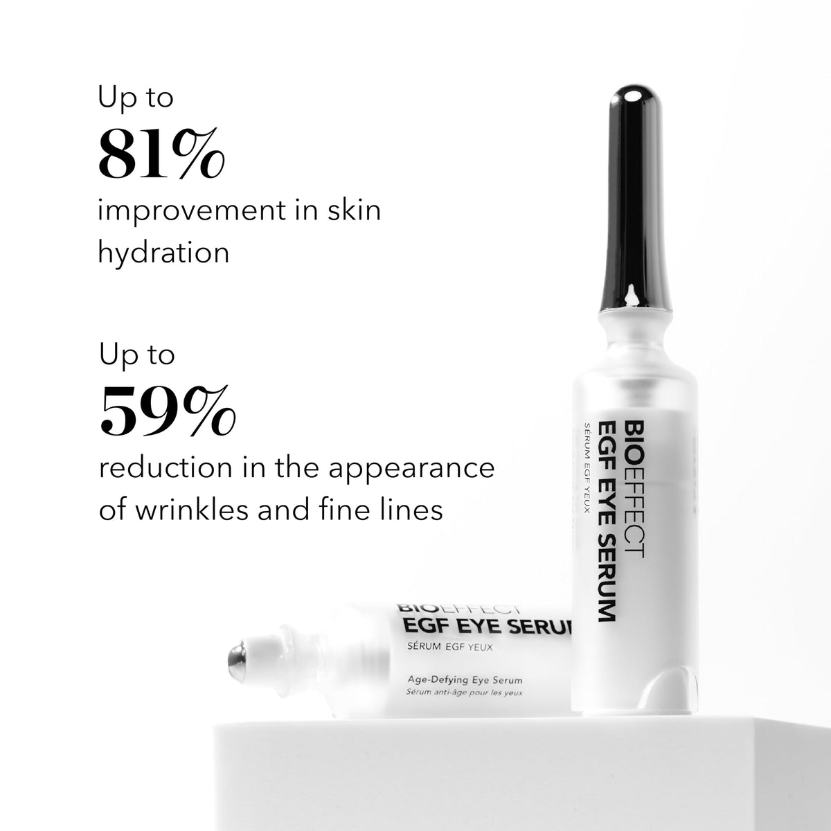 Bioeffect stainless-steel rollerball close-up delivering cooling massage and precise application