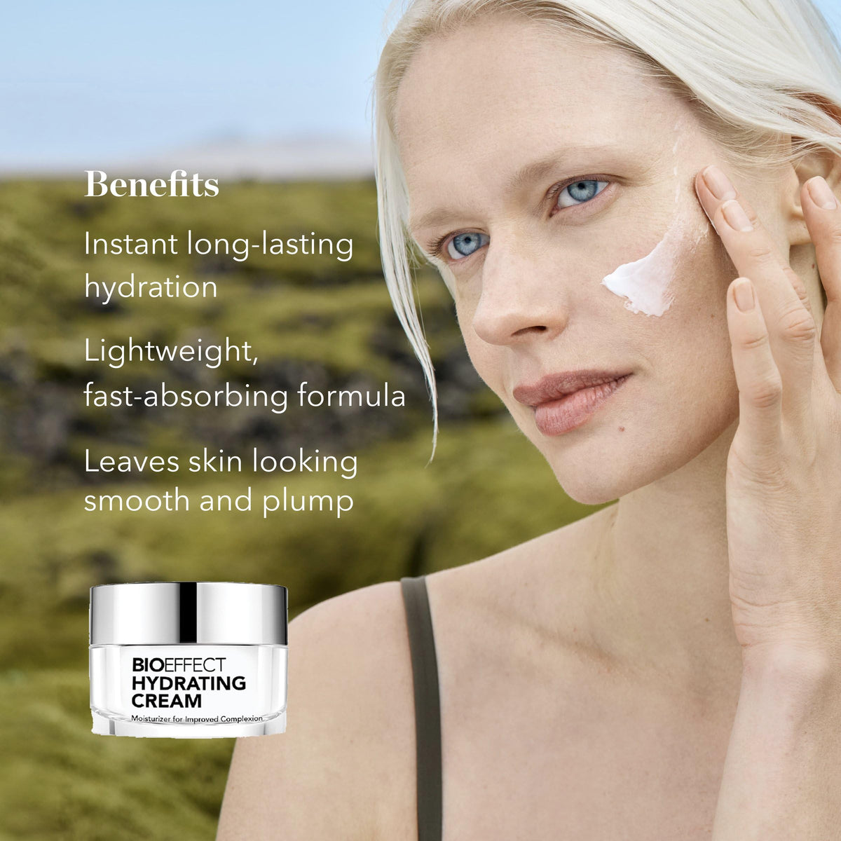 Bioeffect volcanic exfoliator granules on spoon demonstrating deep-clean clarifying benefit