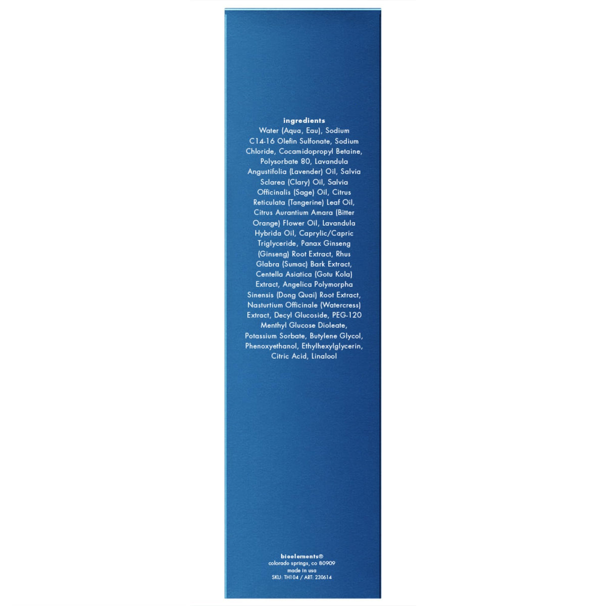 bioelements label close-up highlighting product name and claims