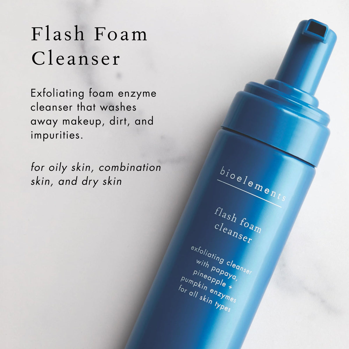 Bioelements foam texture closeup illustrating creamy bubbles and gentle exfoliating feel