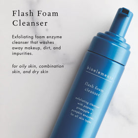Bioelements foam texture closeup illustrating creamy bubbles and gentle exfoliating feel