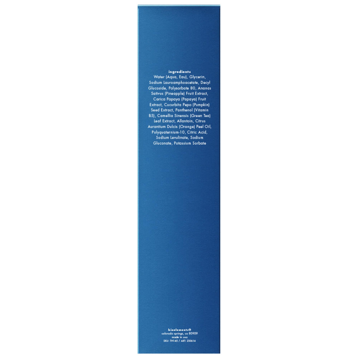 Bioelements pump dispenser detail demonstrating easy one‑hand dispensing and controlled foam amount