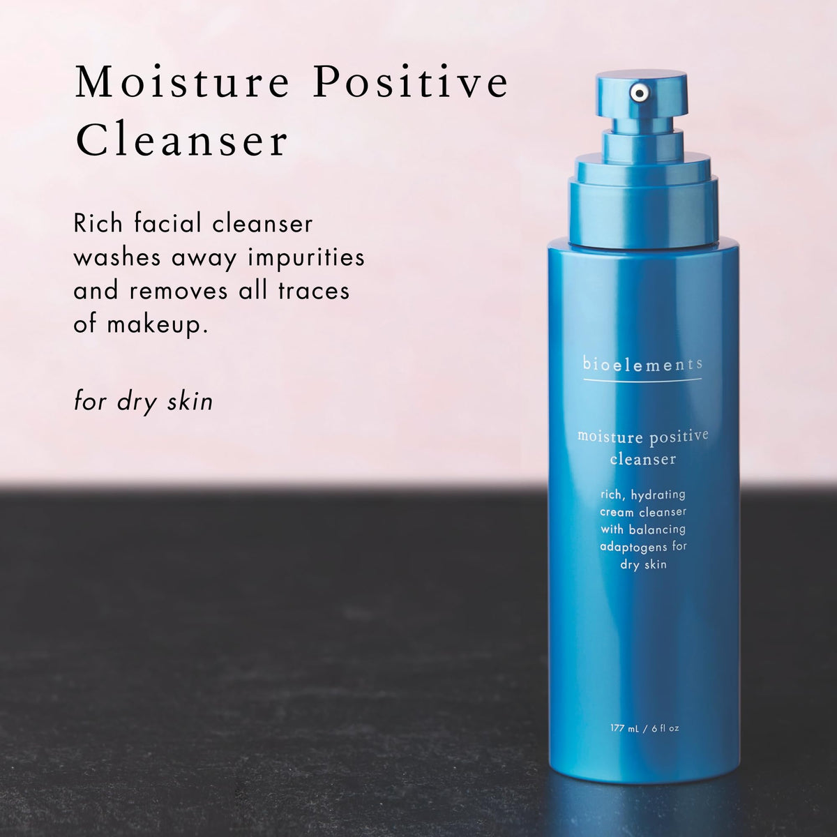 Bioelements pump dispensing cleanser for an easy, controlled application